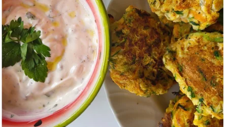 Poletni bučkini polpeti z jogurtovo omako