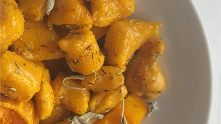 Pumpkin gnocchi in butter sage sauce