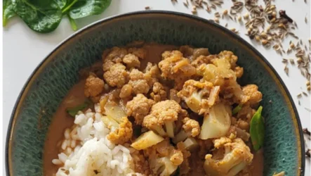 Spiced cauliflower with Garam Masala and coconut milk