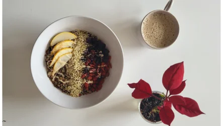 Millet porridge with seeds and pear