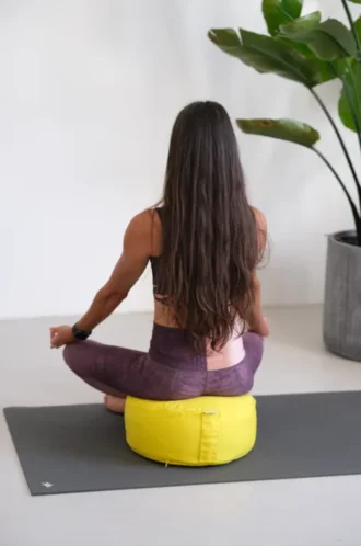Zafu, organic – meditation cushion – Yellow