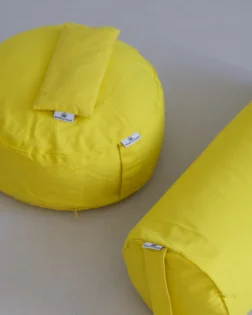 Zafu, organic – meditation cushion – Yellow
