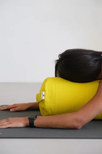 Bolster, organic – filled with buckwheat hulls – Yellow