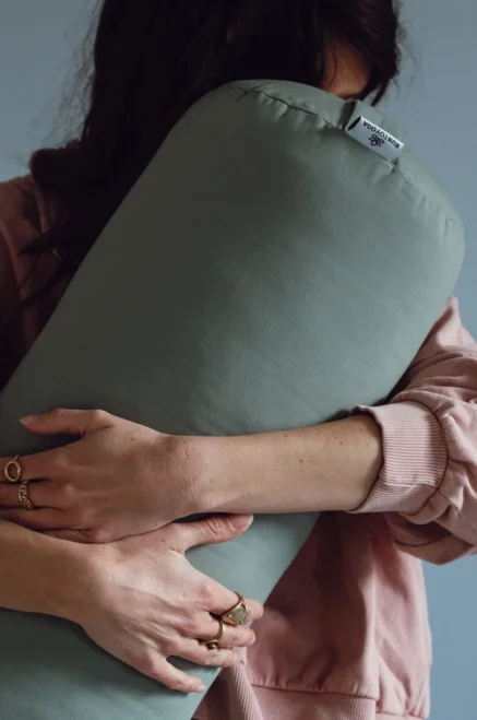 Yoga-Bolster - biologisch, mit Baumwolle gefüllt - grün