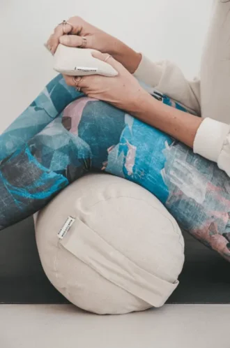 Cuscino per yoga - in lino, organico, imbottito con lische di grano saraceno - natura