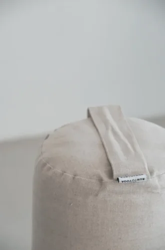 Cuscino per yoga - in lino, organico, imbottito con lische di grano saraceno - natura