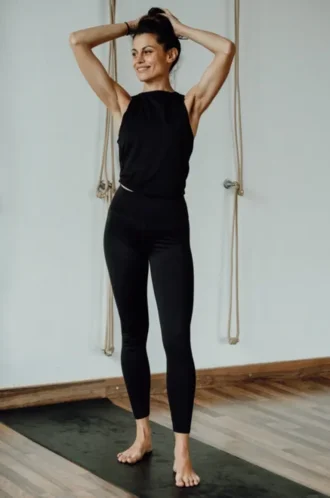 Yuman Franz leggings a vita alta – nere