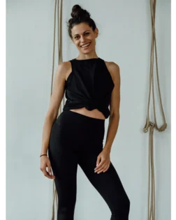 Yuman Franz leggings a vita alta – nere