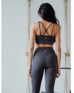 Yuman Gaby Leggings mit hohem Bund – grau