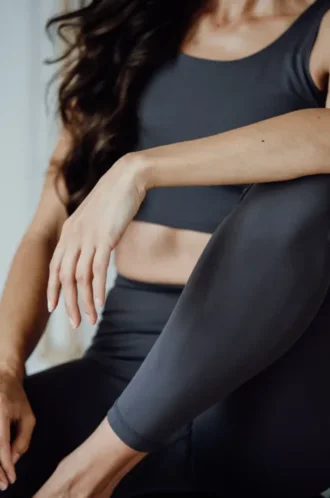 Yuman Gaby Leggings mit hohem Bund – grau