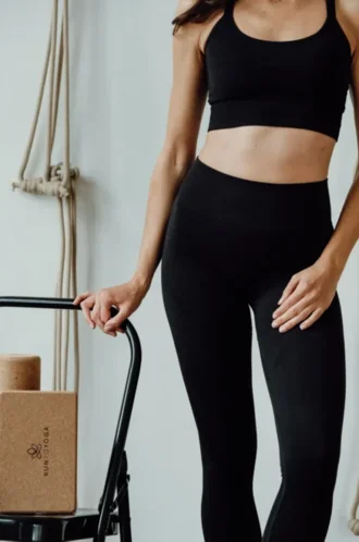 Yuman Nagar nahtlose Leggings - schwarz