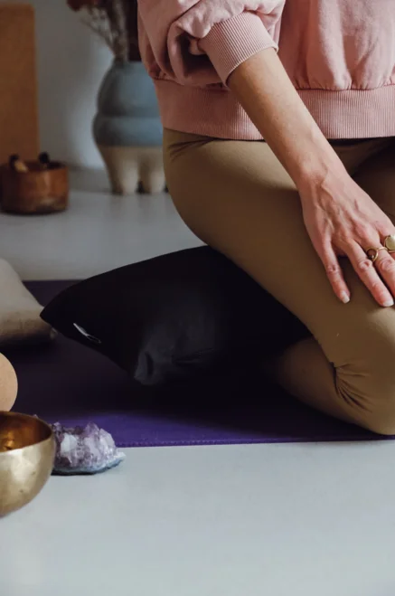 Cuscino per pranayama in cotone organico – antracite