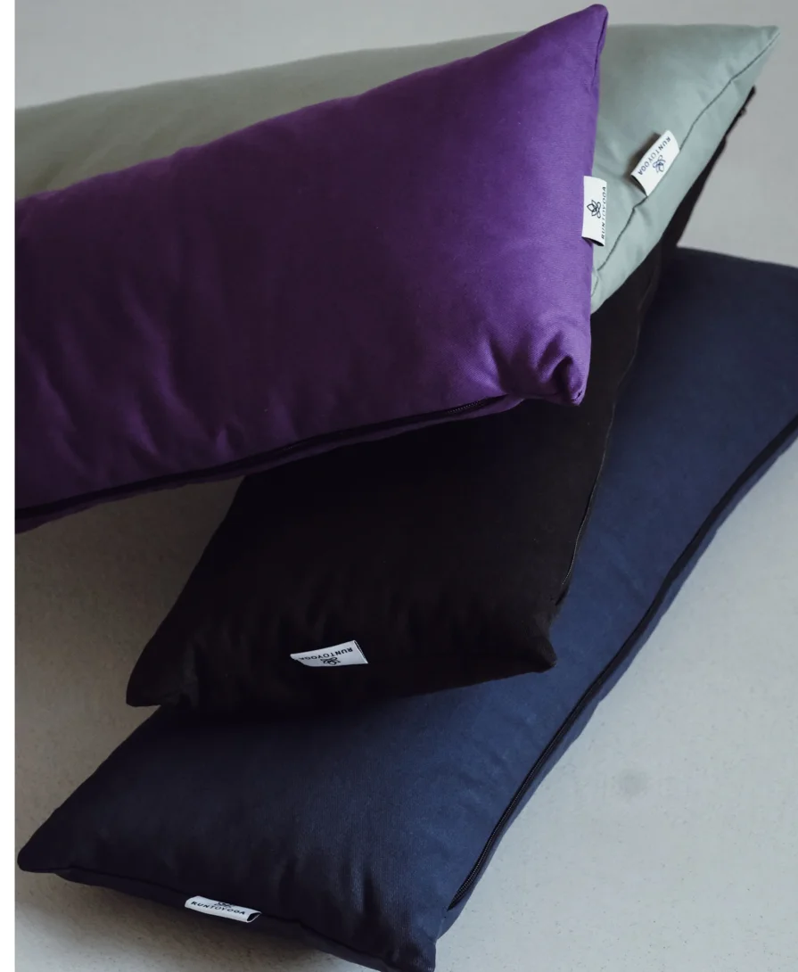Cuscino per pranayama in cotone organico – viola