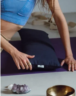 Pranayama-Kissen, blau mit Yogadecke