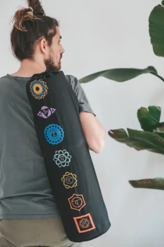 Borsa per tappetino da yoga – The seven chakras Black