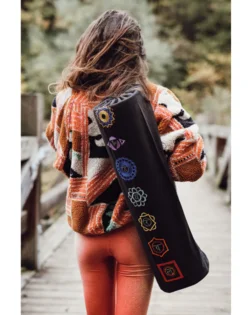 Yoga mat bag – The seven chakras Black